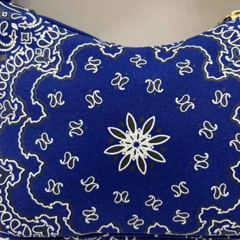 Bandana Paisley Print SM Shoulder Handbag - NWT - Blue/White